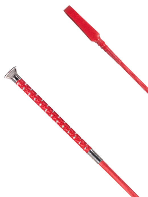 Country Direct Metallic Fleck Handle Riding Whip Red