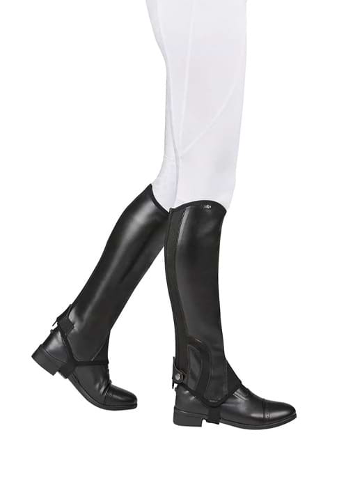 Saxon Equileather Half Chaps Black Adult Griggs Equestrian
