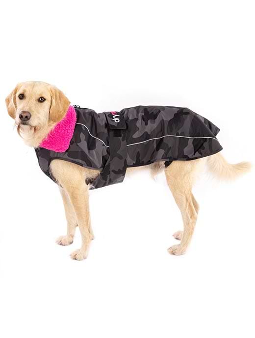 Dryrobe Dog Coat Black Camo/Pink