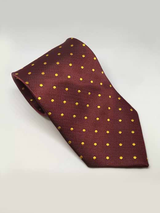 Equetech Polka Dot Show Tie Burgundy/Canary Gold 