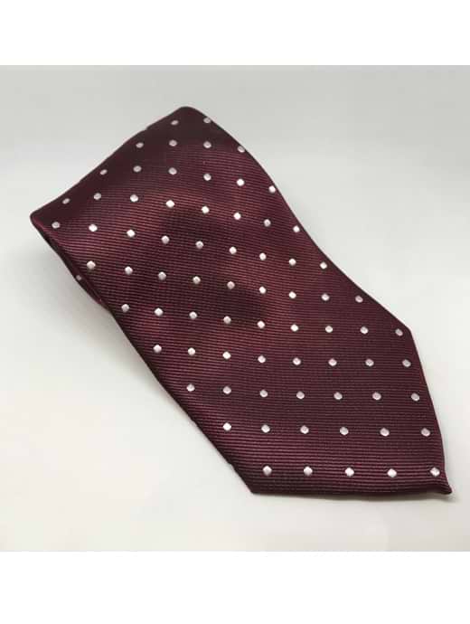 Equetech Polka Dot Show Tie - Maroon/White