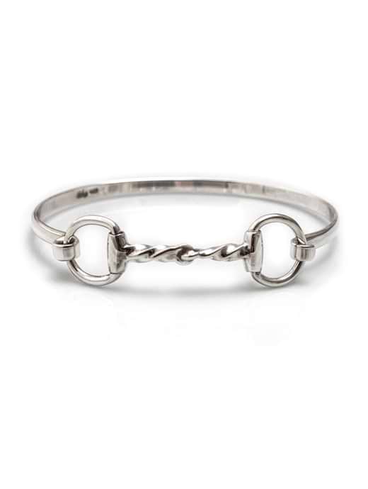 HiHo Silver Exclusive Sterling Silver Twisted Snaffle Bangle