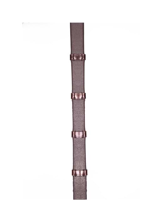 Henry James Saddlery Xtreme Eventer Hybrid Rubber reins with Leather Stoppers Havana Brown