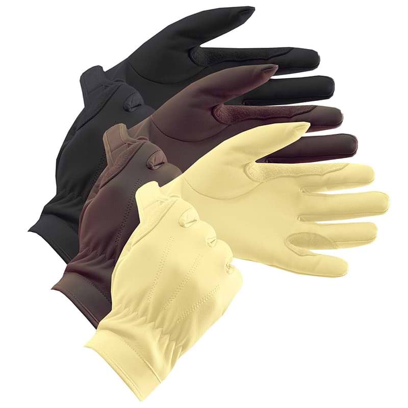 Equetech Junior Leather Show Gloves Brown 