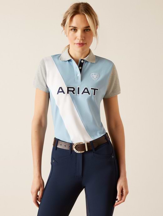 Ariat Women's Taryn Short Sleeve Polo Shirt Glacier Lake 