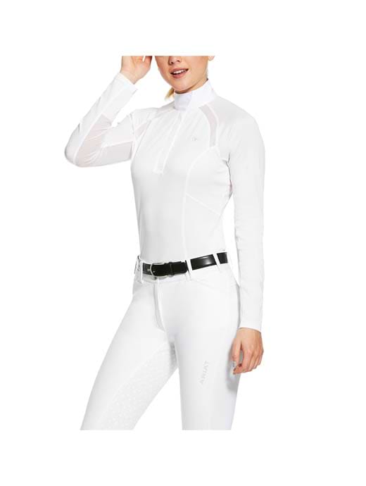 Ariat Women's Sunstopper 2.0 1/4 Zip Show Shirt White 