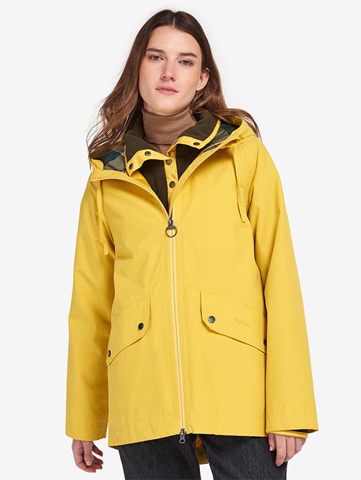 Barbour jacket sales yellow womens