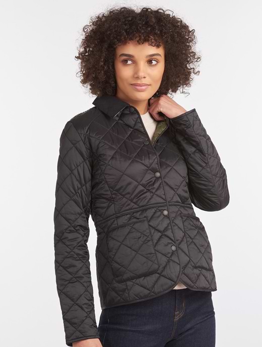 Barbour Deveron Quilted Jacket Navy/Pale Pink