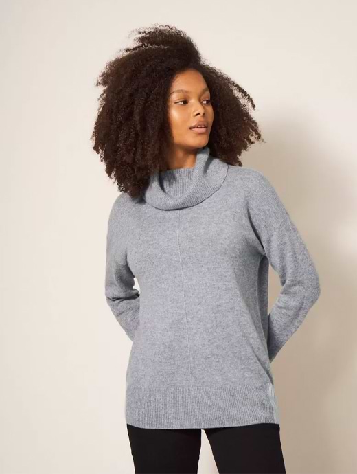Ladies grey hotsell cashmere jumper