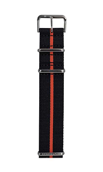 Media photo of a RESERVOIR watch in luxury colors of dark charcoal, dusty rose, and light grey.