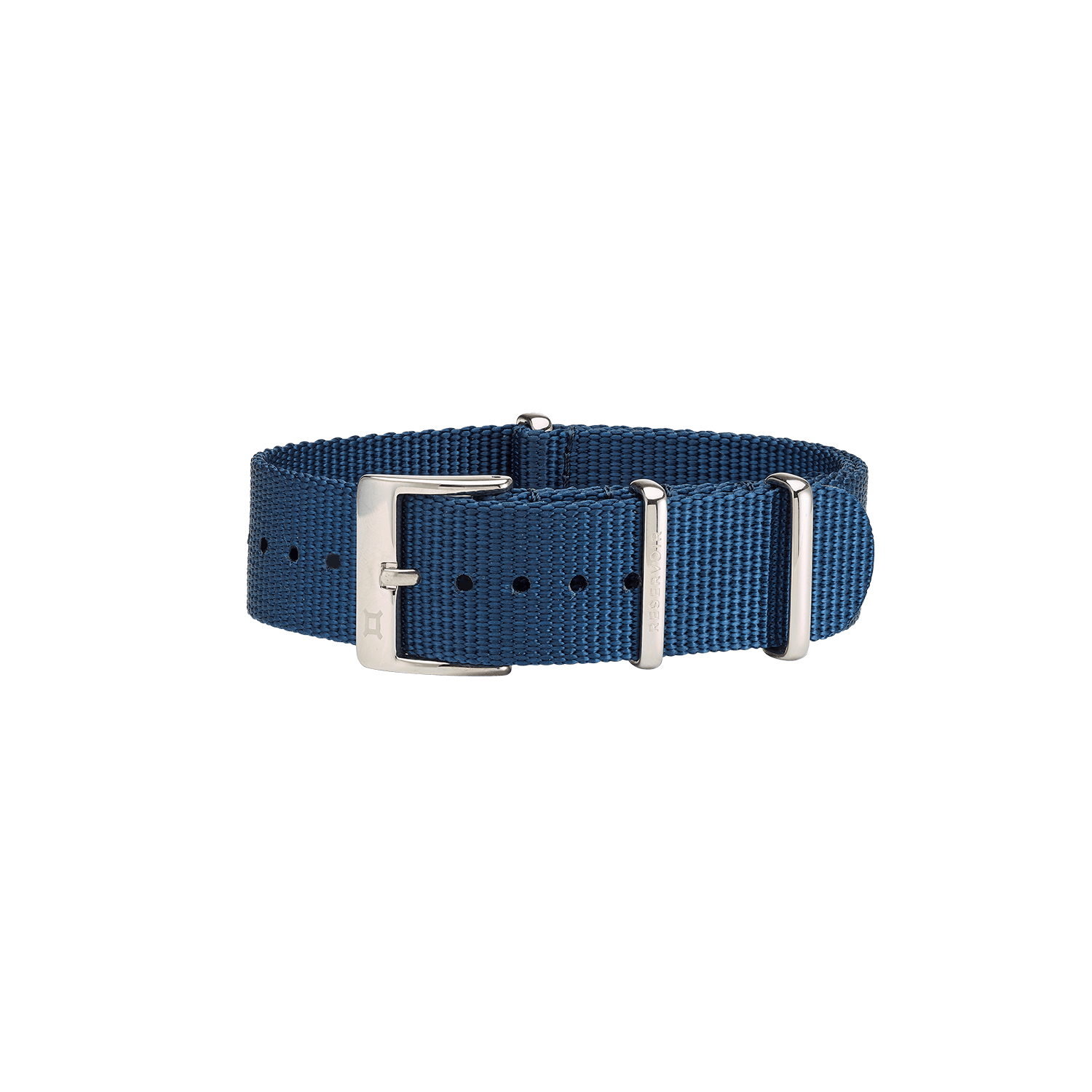 Dark Navy Blue Nato Strap Watch with Light Grey and Light Blue-Purple Accents.