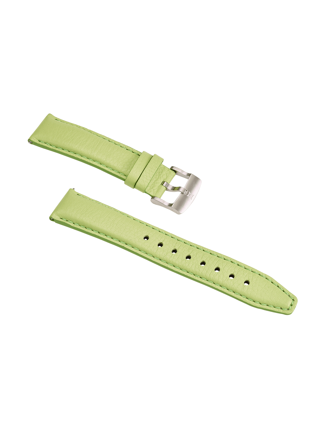 Vintage Longbridge car watch with jet black, light beige and olive green leather strap.