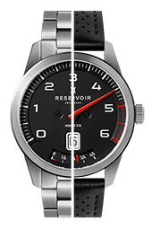 メディア レゼルボワール ダークオリーブグリーン、ライトベージュ、ライトグレーを基調としたラグジュアリーなエディトリアルの腕時計。