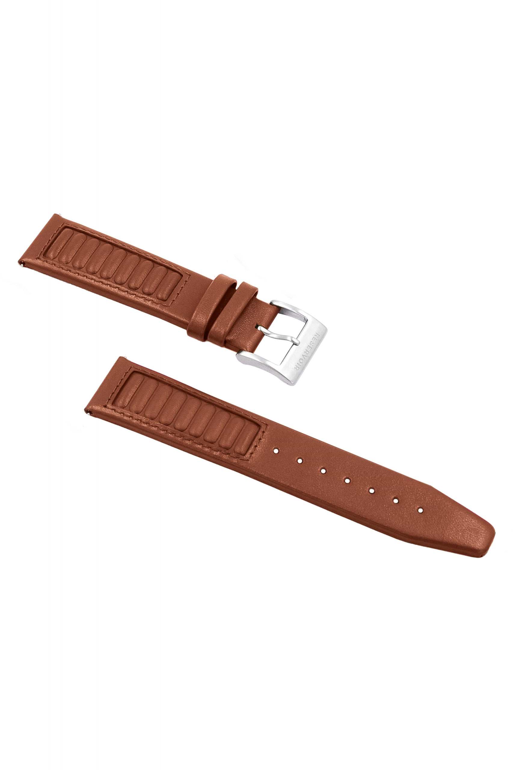Dark Red 356 Porsche Leather Strap with Light Beige and Light Grey Accents