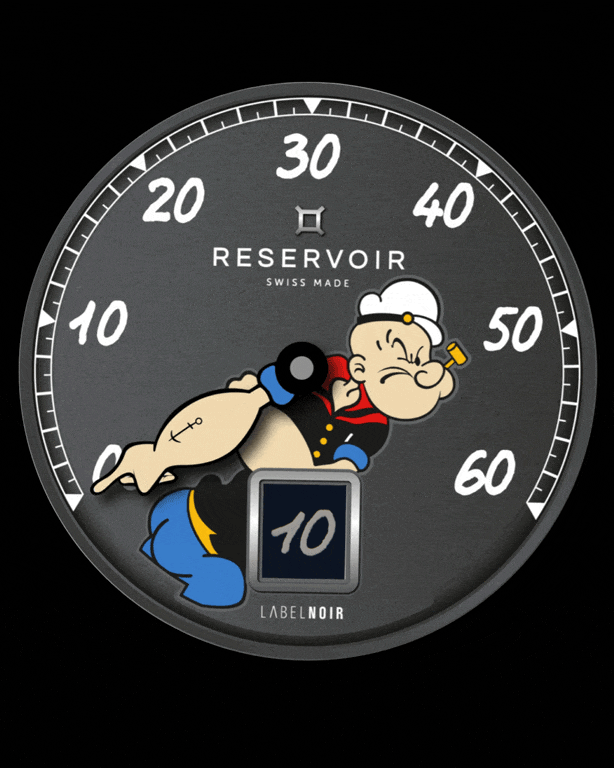 Popeye and Cricket in a Black, Light Beige and Light Grey Comic Strip.