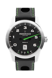 Media RESERVOIR watch in luxurious jet black, light grey and dark olive green colors.
