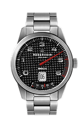 漆黒、ライトグレー、ダークオリーブグリーンを基調としたラグジュアリーなRESERVOIR watch のメディア・エディトリアル。