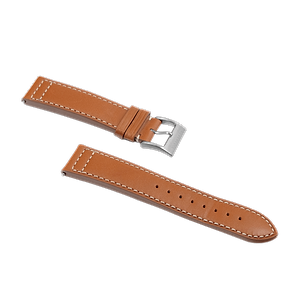 Montre biplan WW1 bracelet en cuir noir de jais avec des accents orange brûlé et gris-bleu clair.