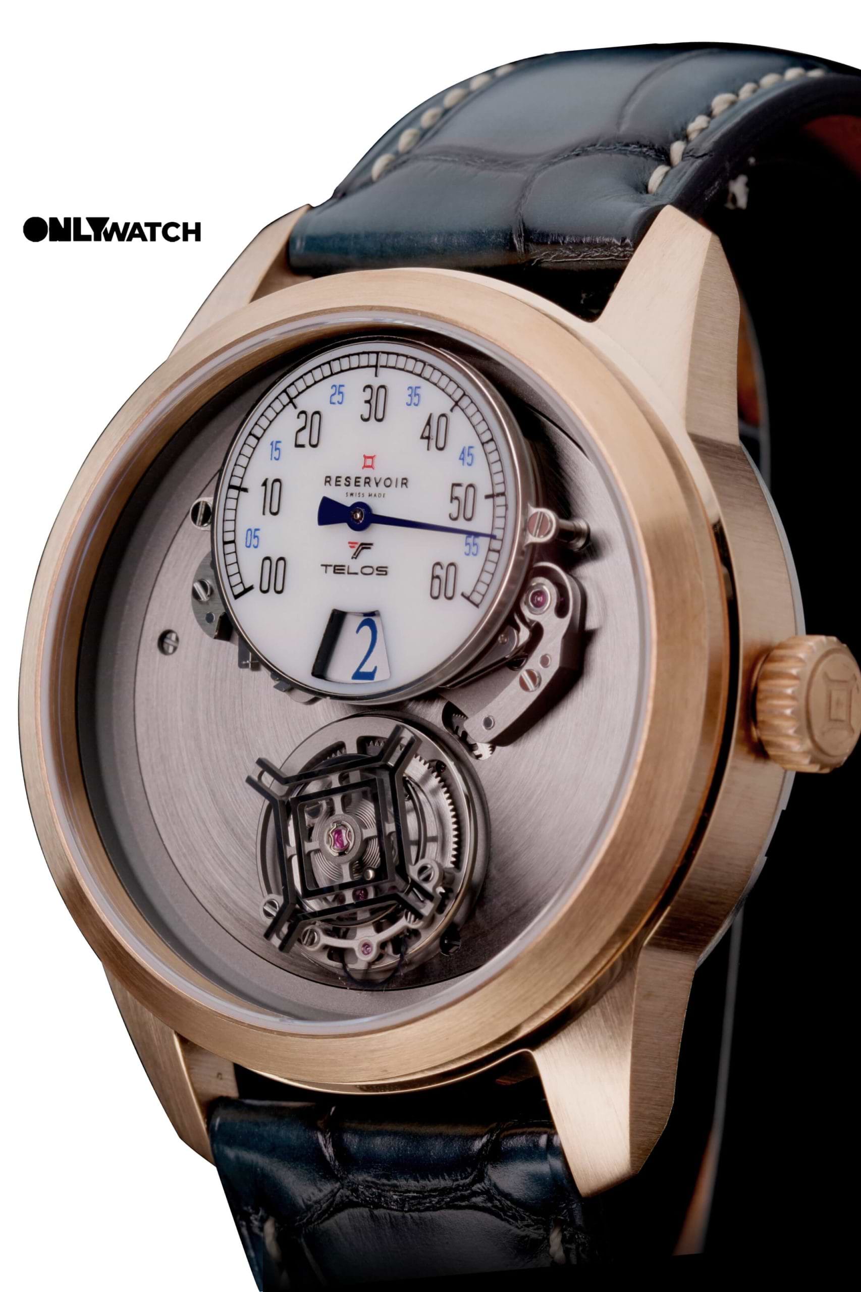 Luxury Swissmade Tourbillon Tiefenmesser watch in bronze, dark brown, light beige and light greyish beige.