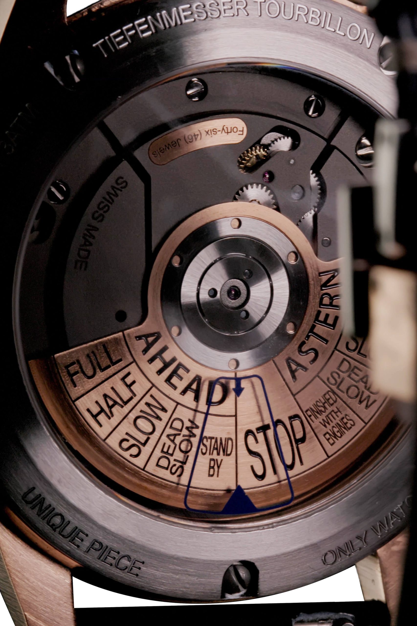 Luxury Swissmade Tourbillon Tiefenmesser Watch in Dark Brown, Light Beige & Light Grey-Beige.