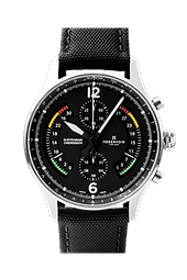 Pilot wearing a black, light grey, and light green airfight watch chronograph
