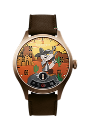 RESERVOIR watch 、ダークブラウン、タン、オリーブグリーンで描かれたメキシコのポパイ・コミックス。