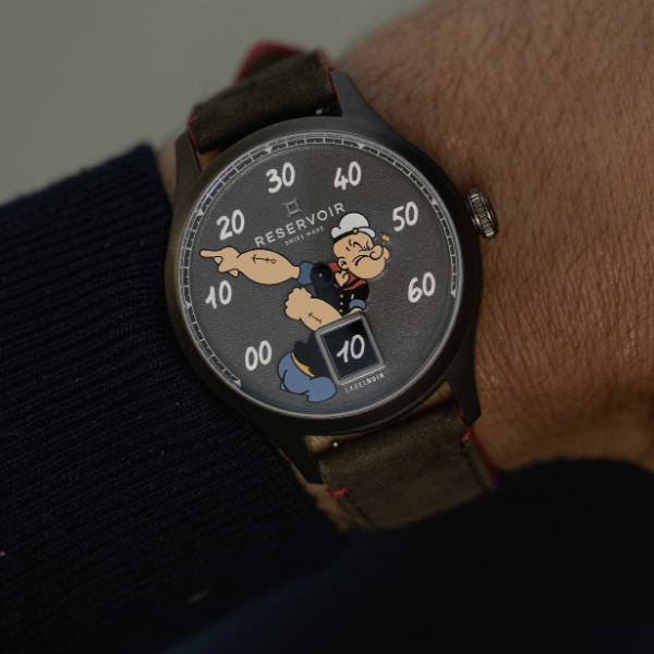 a wrist watch with a cartoon character on it