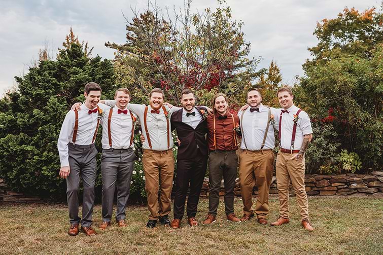 New England Wedding - Tyler and his entourage at Granite Rose by Wedgewood Weddings