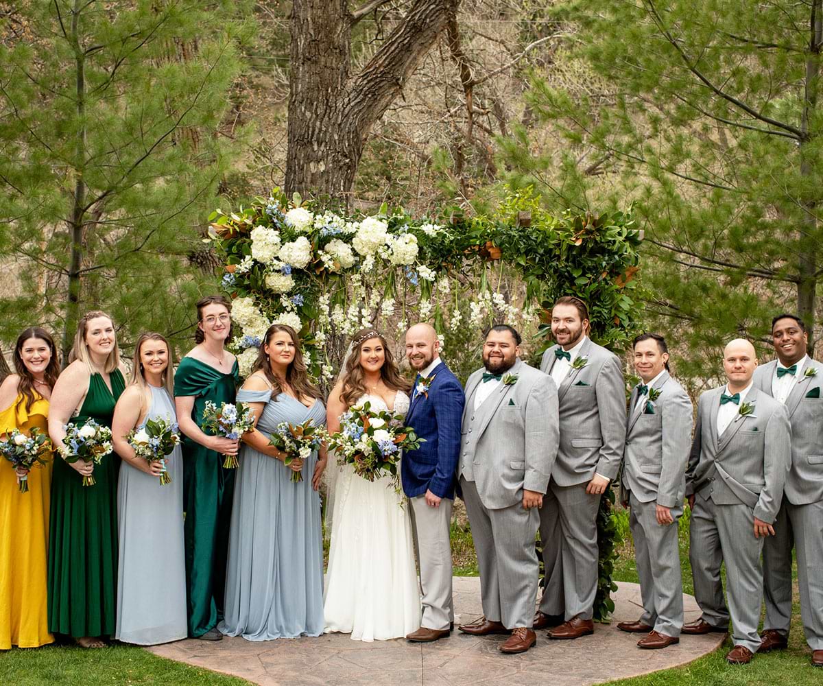 ALL THE FLORALS! DECADENT GREENS WITH WHITE, AND BLUE ACCENT THEME