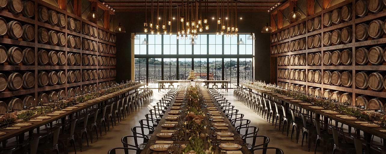Barrel Room - Reception Space at Danza Del Sol Winery by Wedgewood Weddings