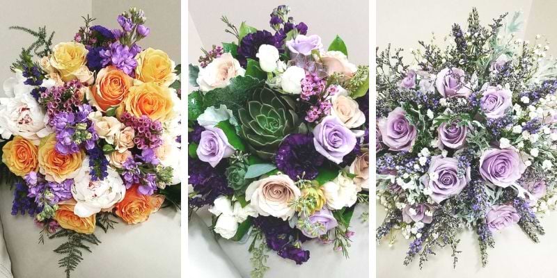 make your bouquet and or buttonholes your own by choosing colors, textures and shape
