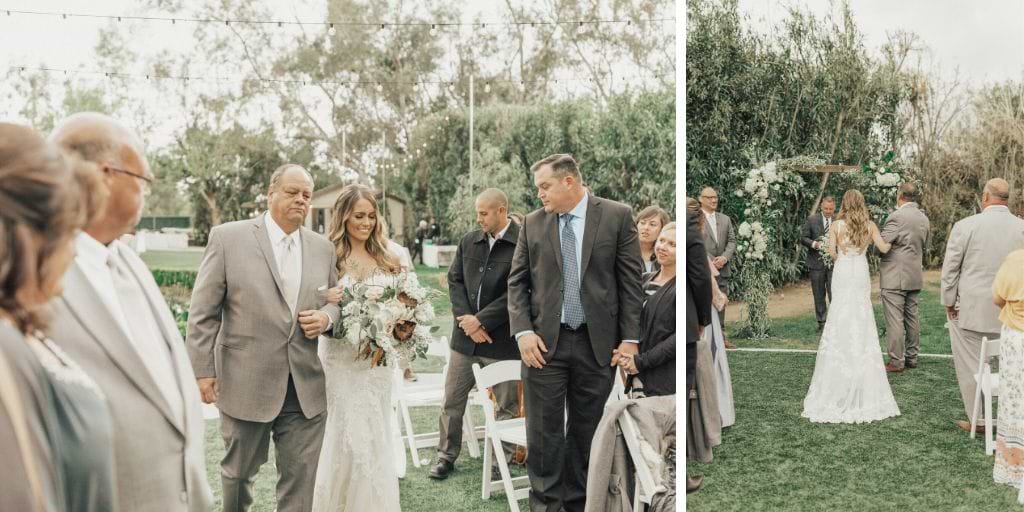 Bride Walking Down the Aisle - The Orchard - Menifee, California - Riverside County - Wedgewood Weddings