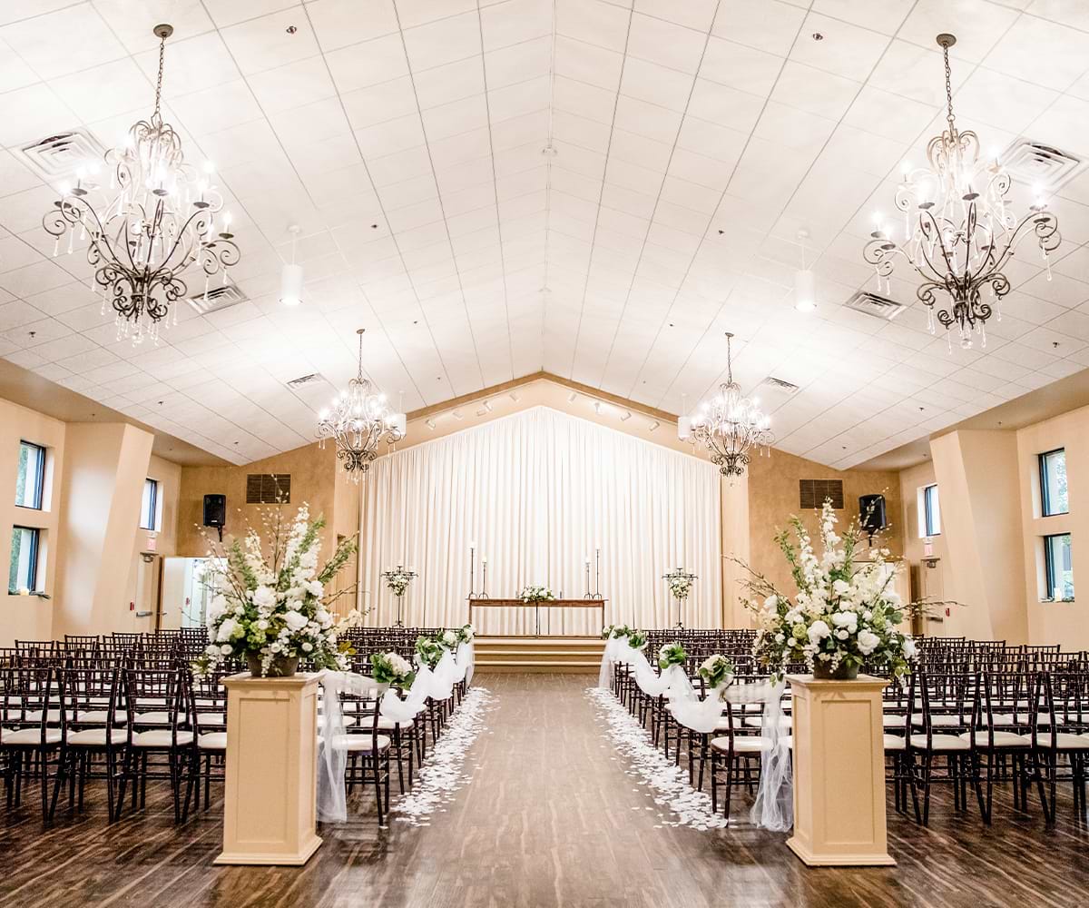 The Stunning wedding chapel at black forest combines modern amenities with exquisite fixtures