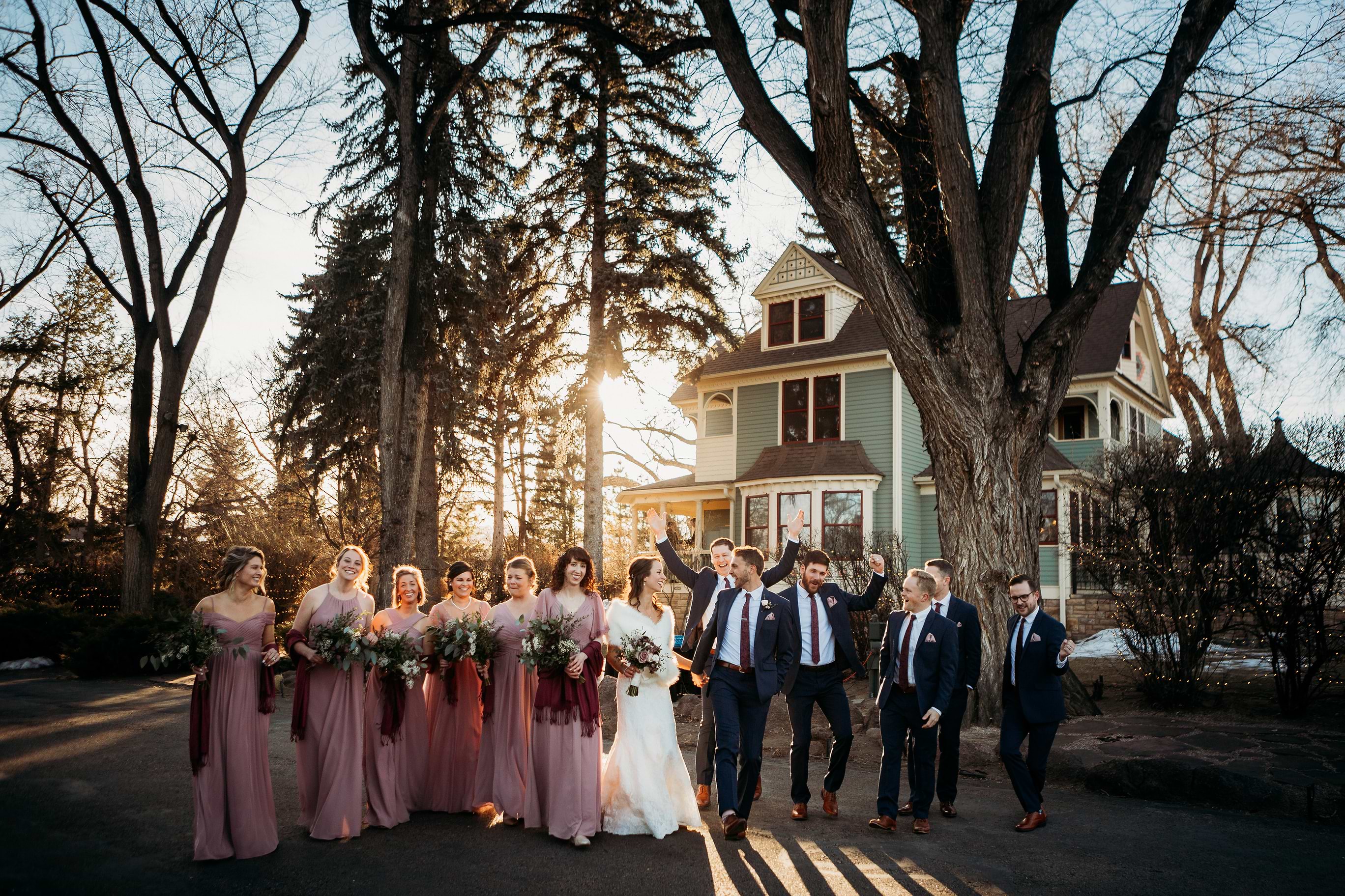 Joyous Wedding Party at Tapestry House, CO | Photo by Megan Simpson