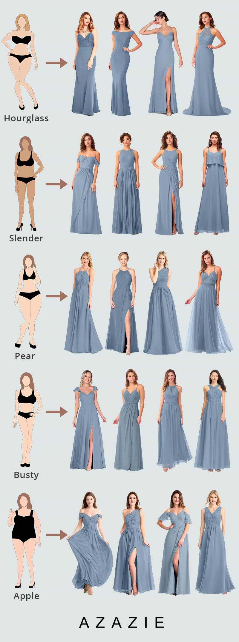 Azazie Bridesmaid Body Guide