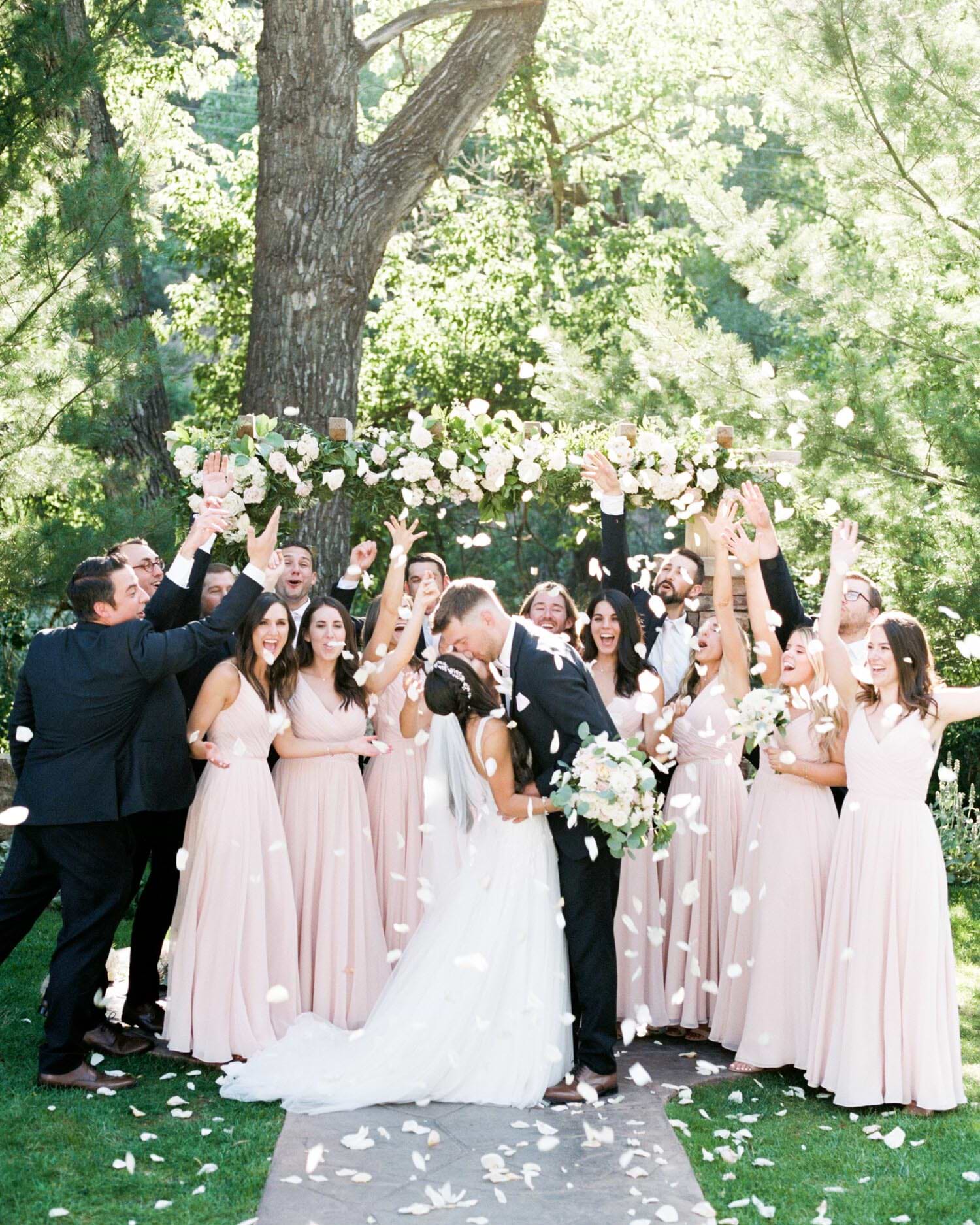 Annie & Jake's Bridal Party Celebrates With A Floral Parade
