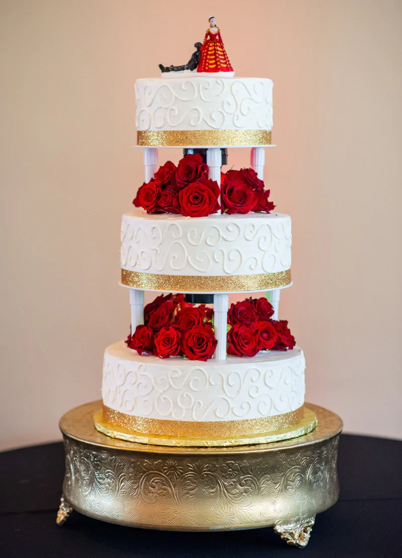 Indian Fusion White & Gold Wedding Cake