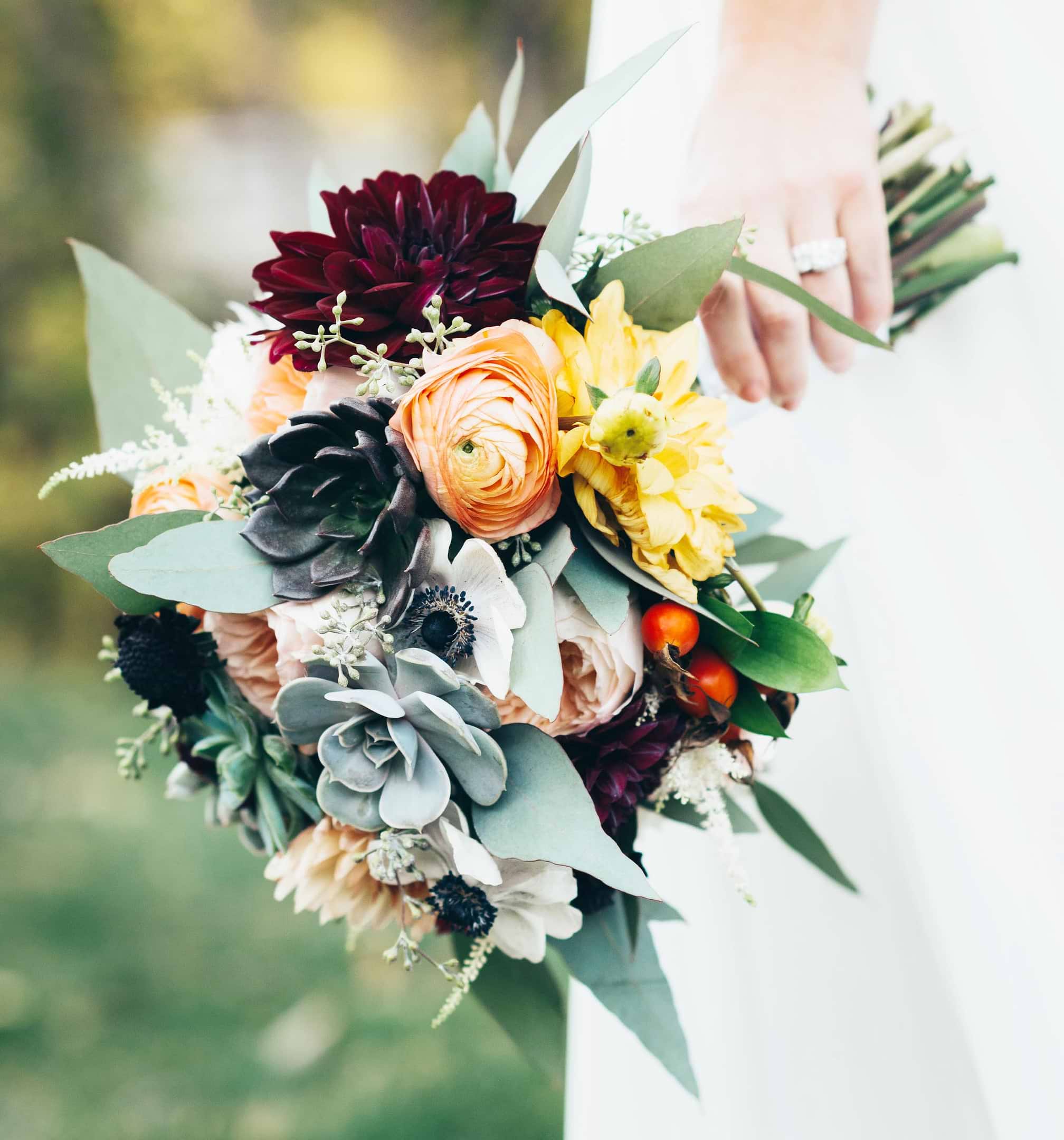 Succulent Bridal Bouquet by Painted Primrose