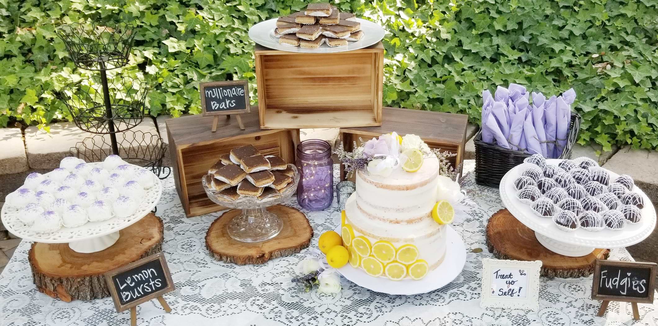 Lemon & Chocolate Wedding Cake Display Table