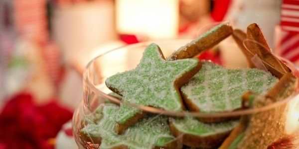 festive star-shaped gingerbread cookies