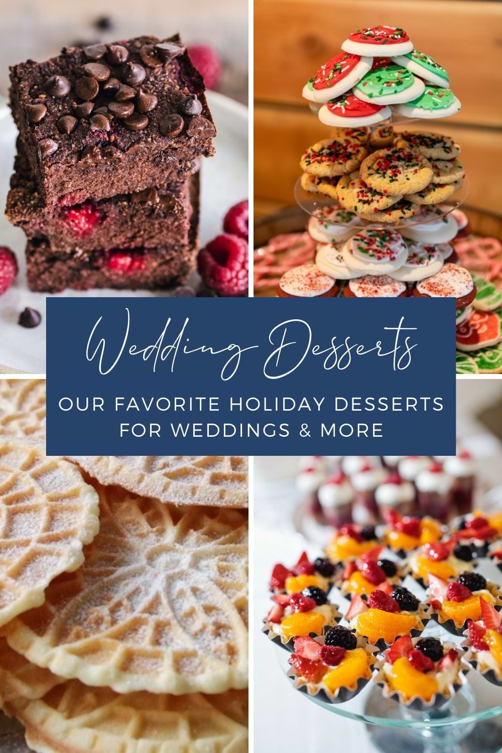 Are you planning a holiday wedding? Embrace the festive nature of the season! Consider offering some of our favorite holiday sweets as your wedding dessert. Today we sit down with one of our wedding professionals to get her first-hand advice on the best holiday desserts to include in your wedding menu. Think gingerbread cookies, decadent brownies, pizelles, and more. Get your holiday wedding dessert inspiration here!