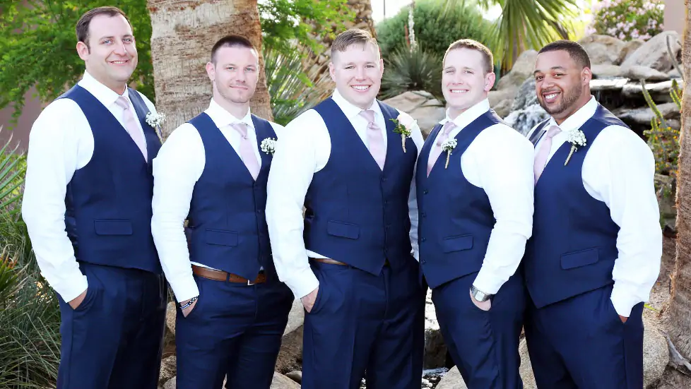 Matt and his groomsmen looked very dapper in their navy tuxedos