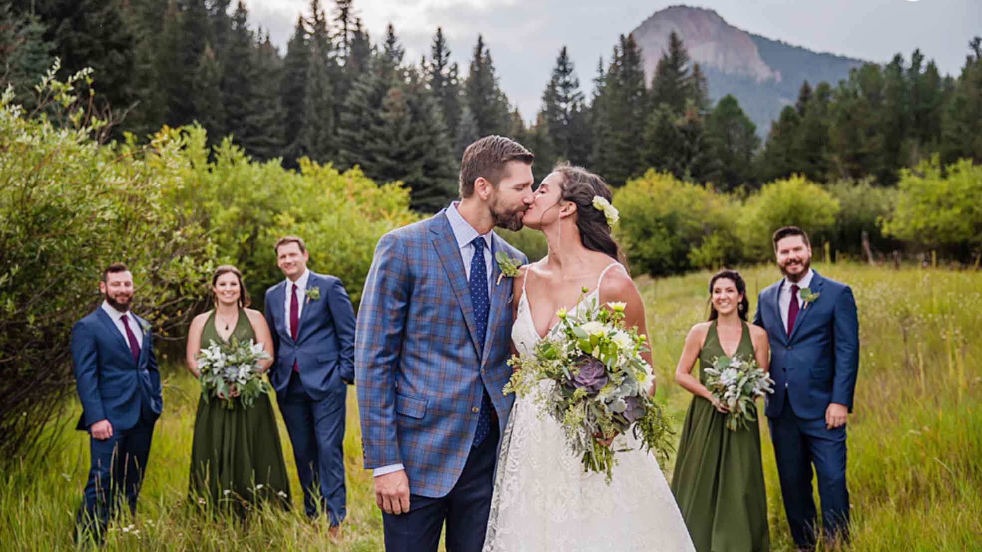 High-Fashion Mountain Wedding With Plaid Suit Jacket