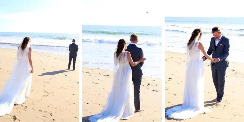 LILLIAN AND JOSH SHARED AN INTIMATE MOMENT ON THE BEACH DURING THEIR FIRST-LOOK