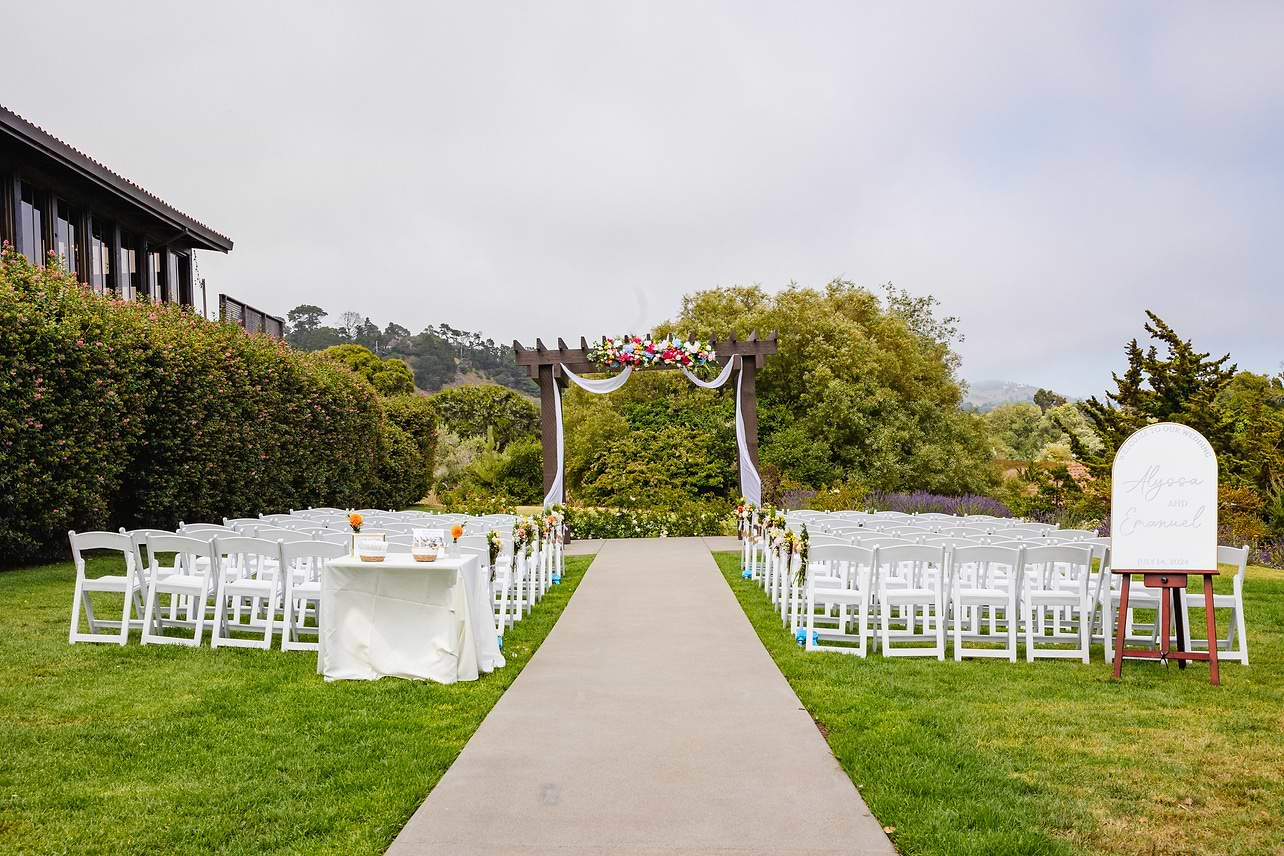 Beautiful garden ceremony site at Carmel Fields by Wedgewood Weddings