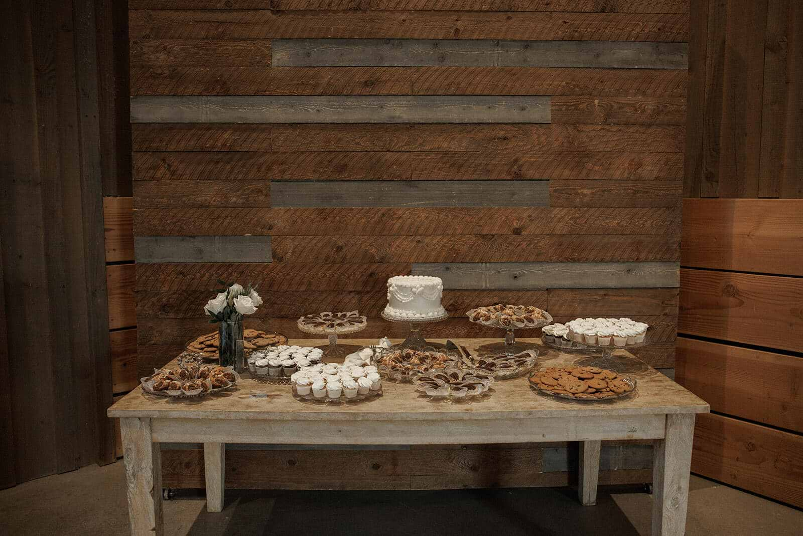 Dessert bar setup at Galway Downs by Wedgewood Weddings