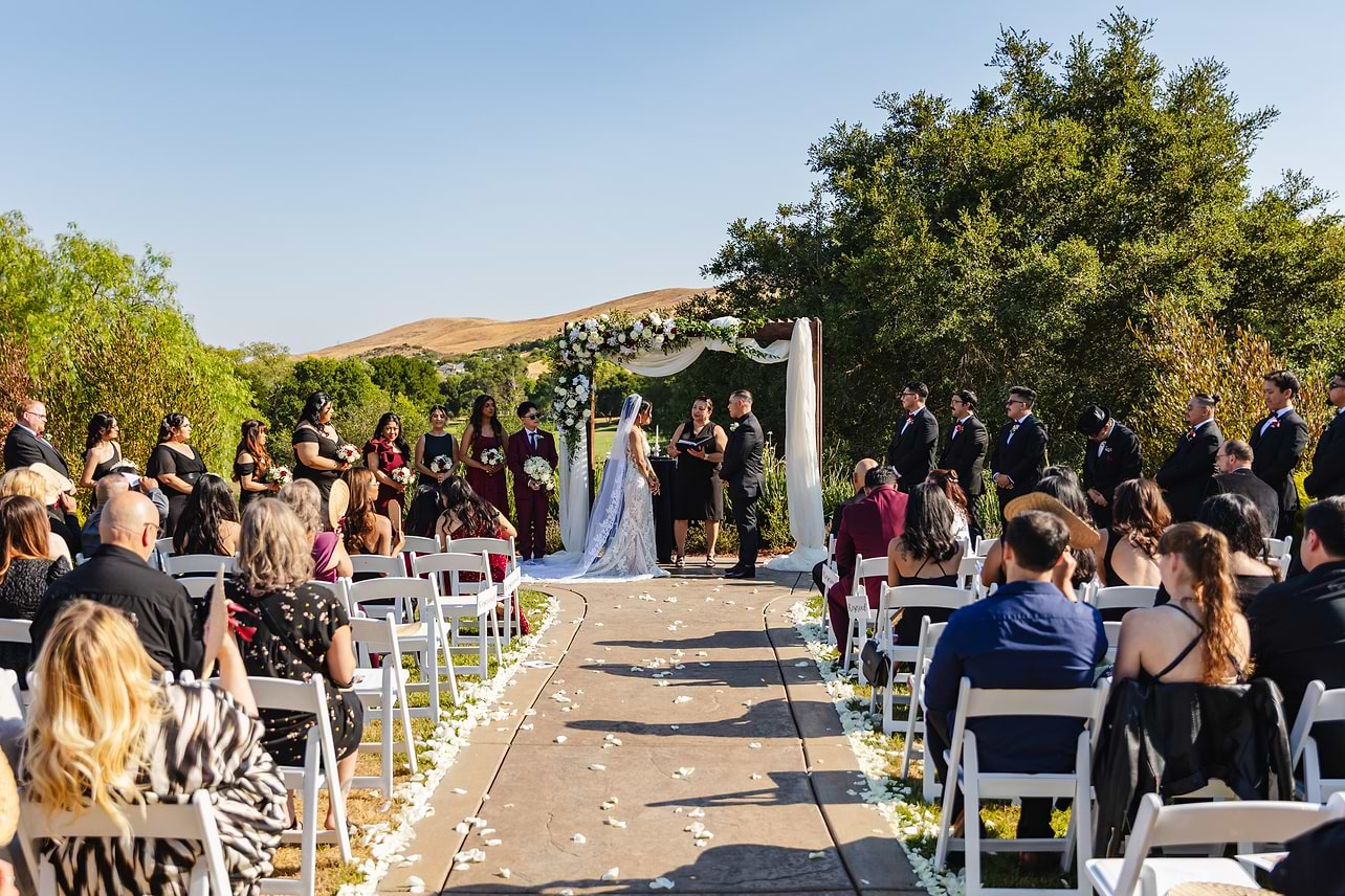 Gorgeous garden ceremony site at Hiddenbrooke Hills by Wedgewood Weddings