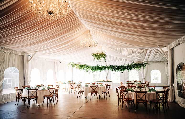 Pavilion setup with greenery - Boulder Creek by Wedgewood Weddings