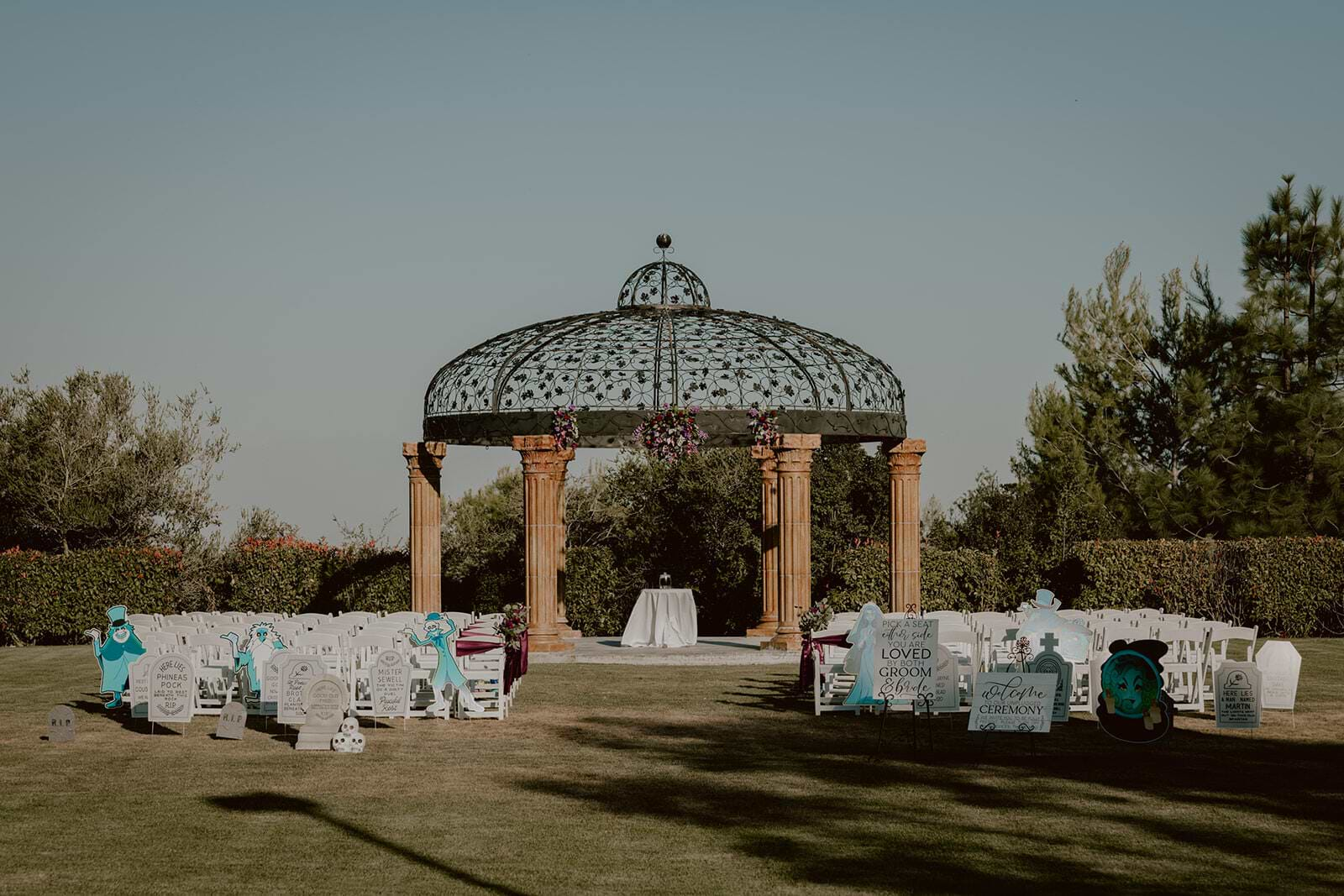 Rotunda ceremony with halloween decor - Vellano Estate by Wedgewood Weddings