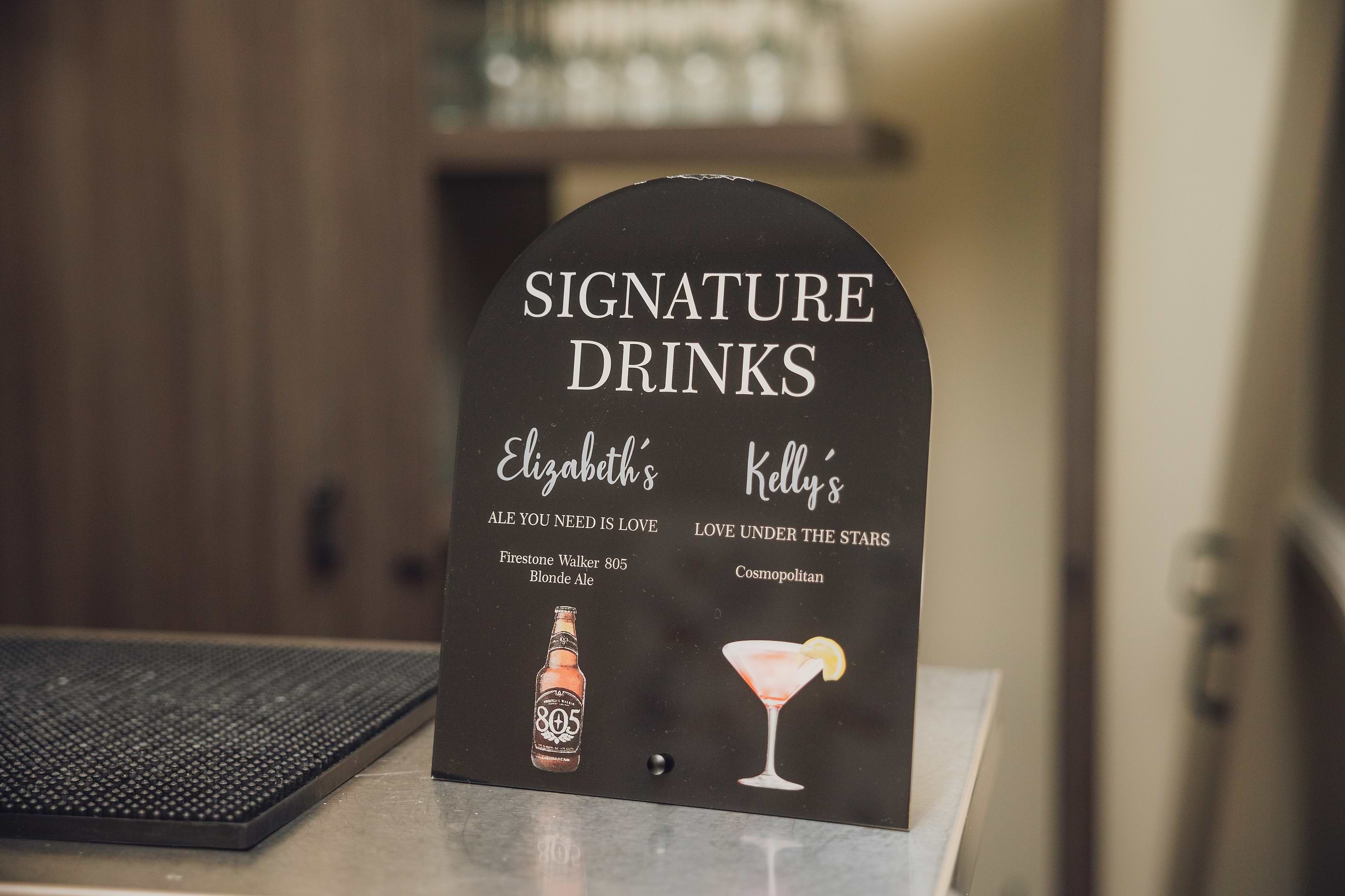 Signature Drink Custom Decor Sign - Evergreen Springs by Wedgewood Weddings